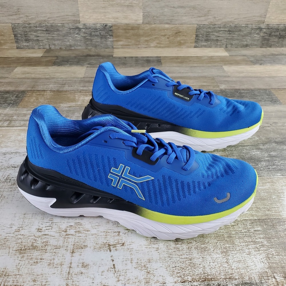 Kuru Triple Max Ion Mens Shoes Sz 11.5 M Blue Sunny Lime Mesh Lace Up Sneakers
